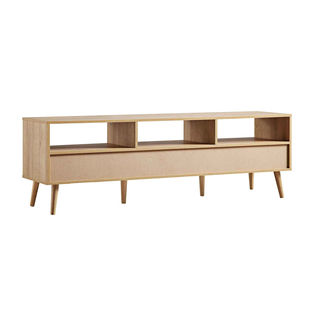 Woven Rattan 63 in. 3-Drawer TV Unit, Natural