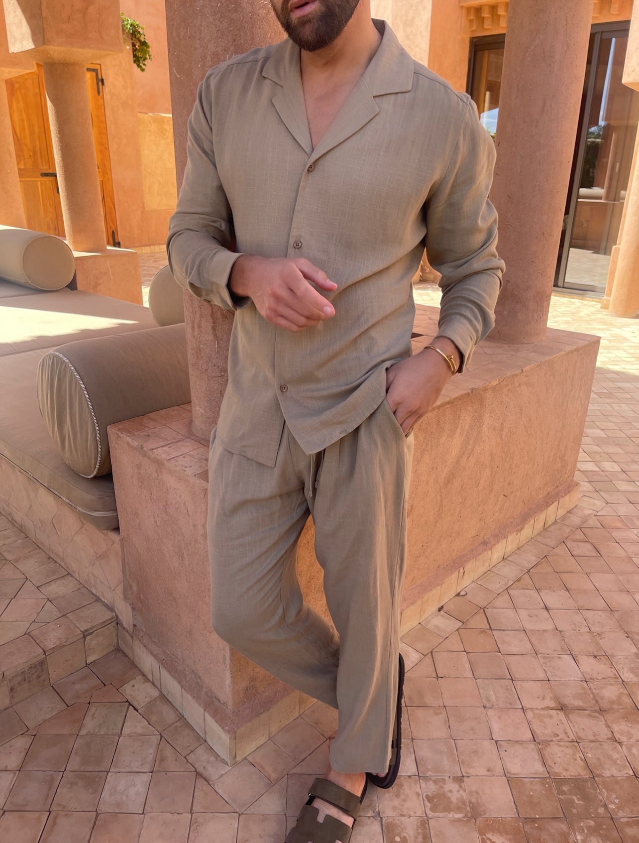 Men's Linen Lounge Set - Comfortable Men's Loungewear Set