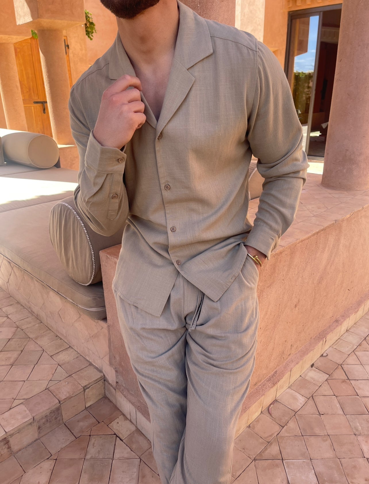 Men's Linen Lounge Set - Comfortable Men's Loungewear Set