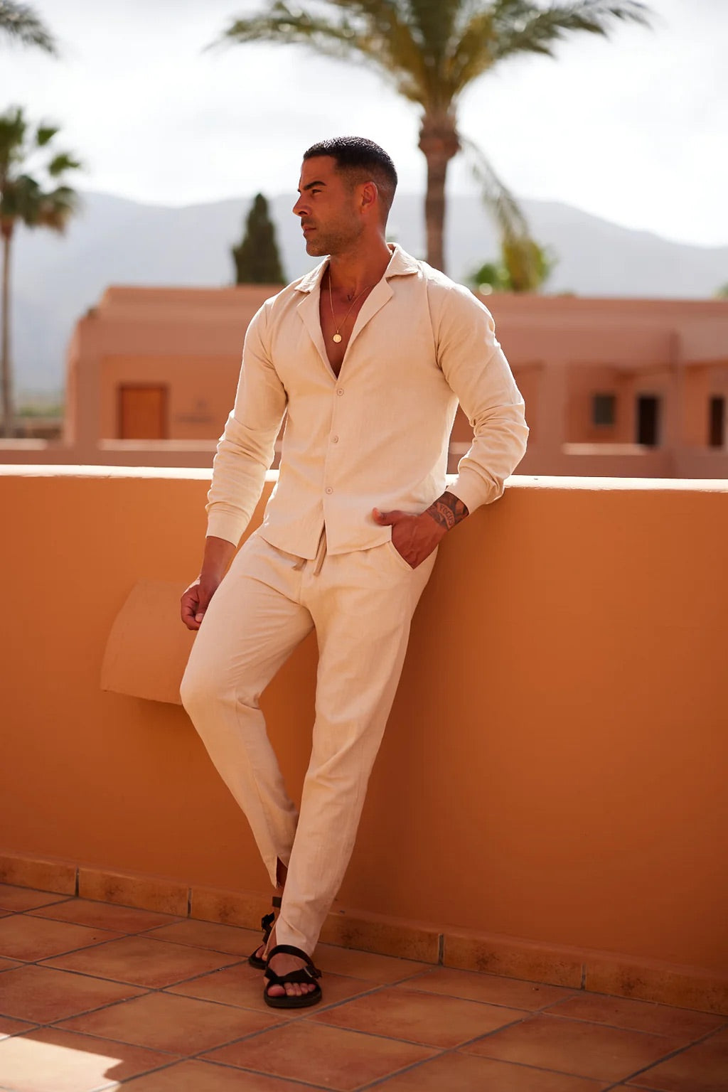 Men's Linen Lounge Set - Comfortable Men's Loungewear Set